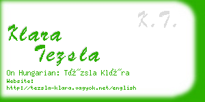 klara tezsla business card